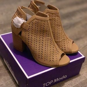 Top moda open toe booties
